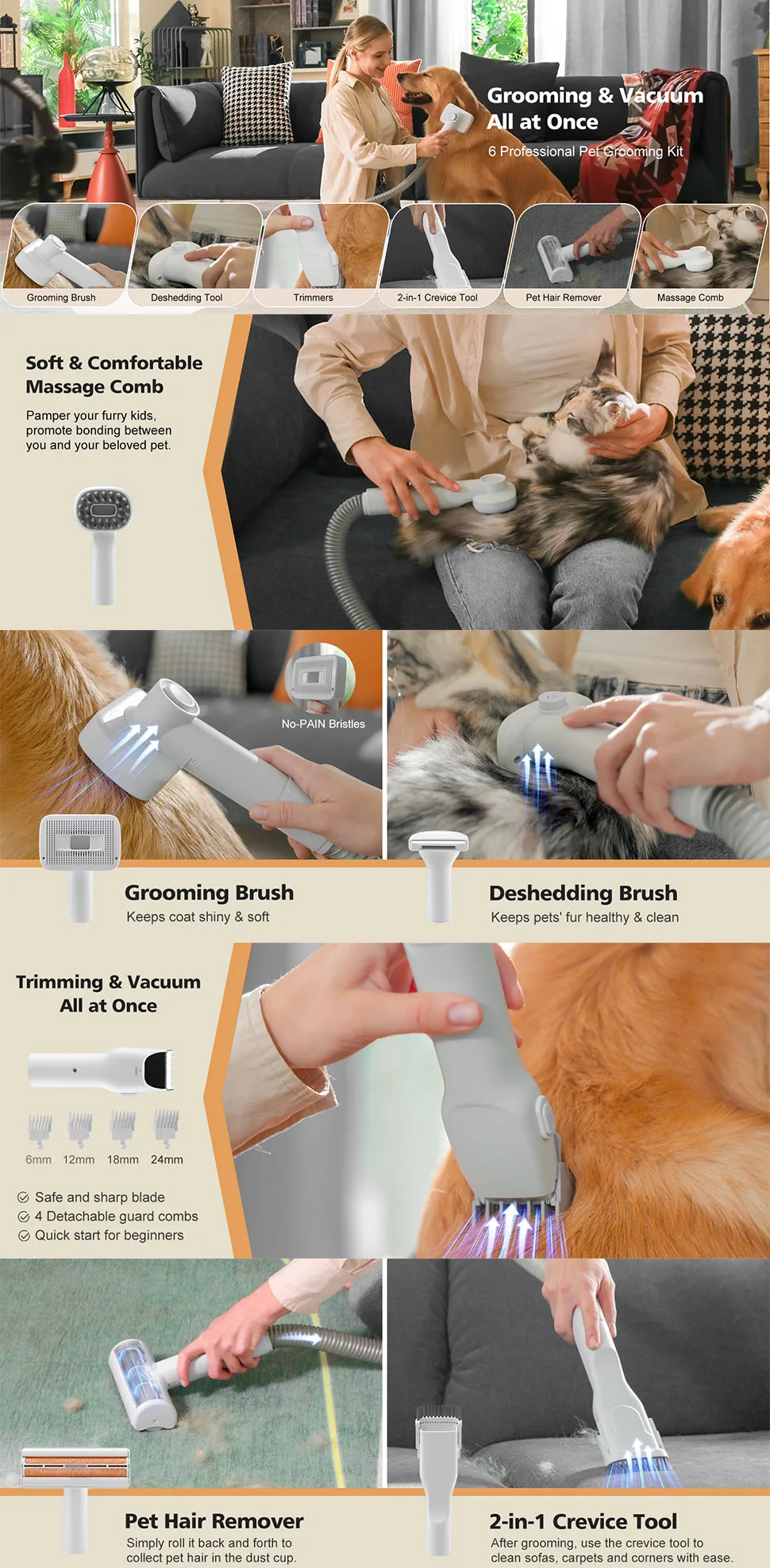Pet Grooming Vacuum and Clipper Kit in Case (PG-06) - detail