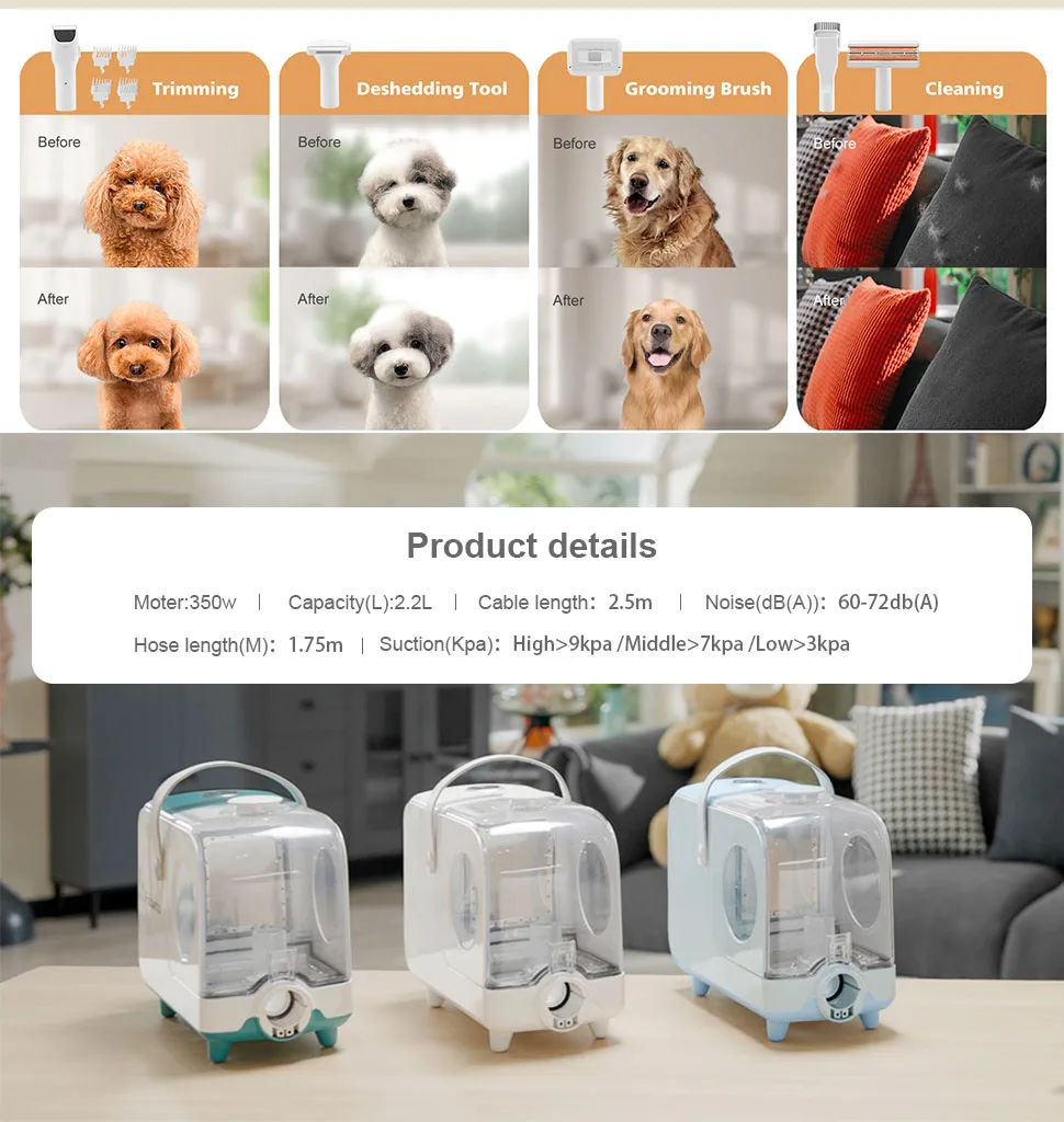 Pet Grooming Vacuum and Clipper Kit in Case (PG-06) - detail