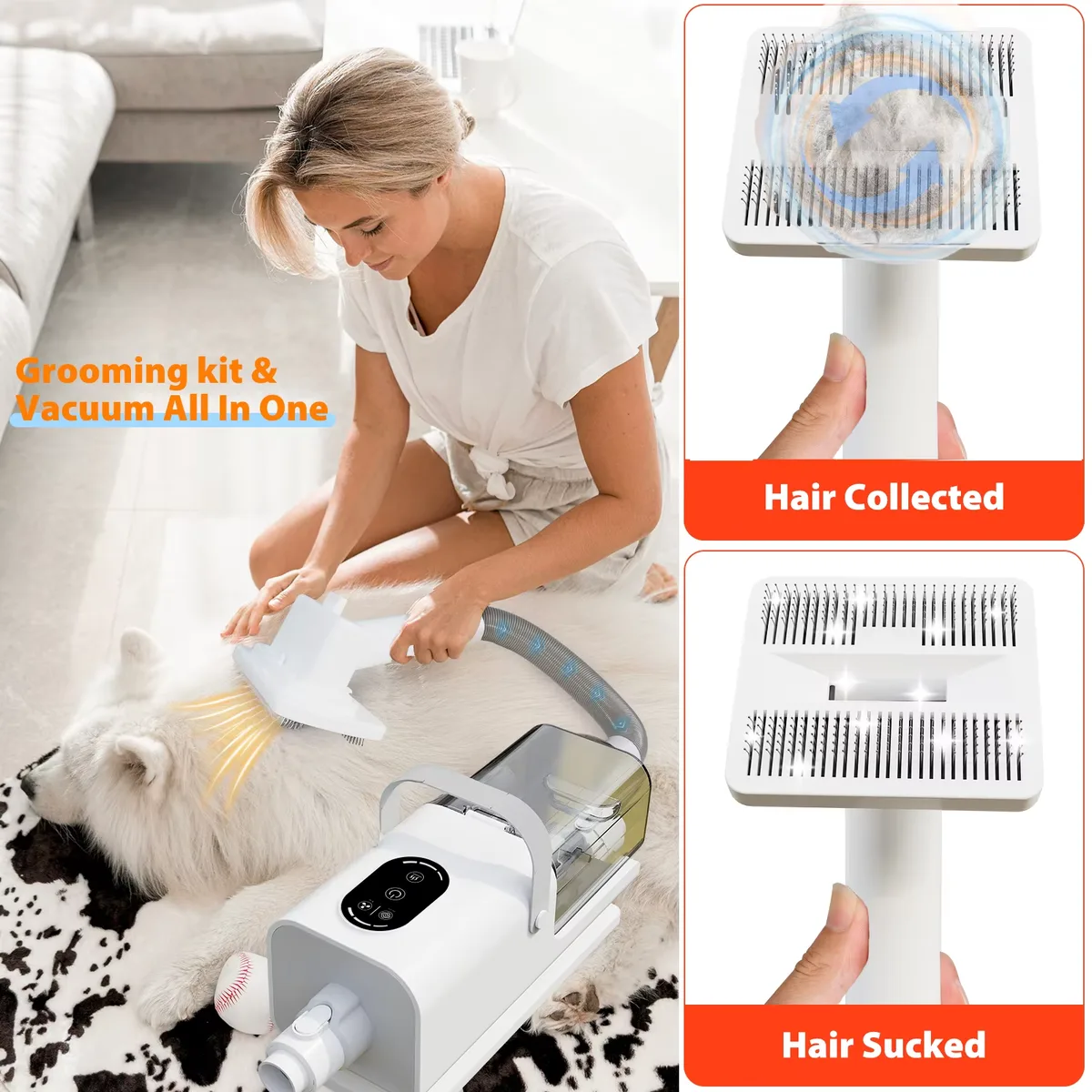 Plug-In All-in-One Pet Grooming Vacuum Kit (PG-07) - detail