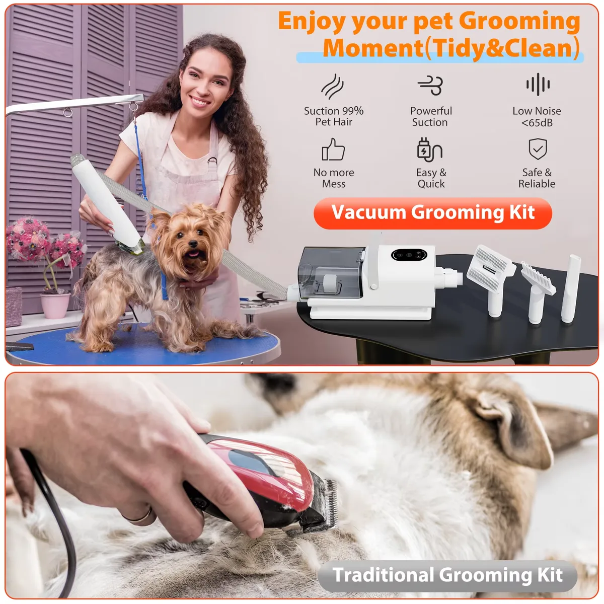 Plug-In All-in-One Pet Grooming Vacuum Kit (PG-07) - detail