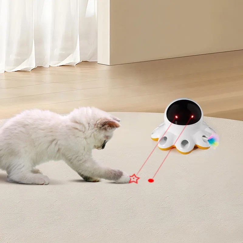 Cat Laser Toy Base Wholesale — 360° Projection Plus Feather