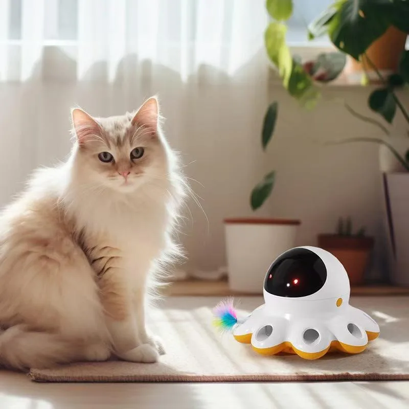 Cat Laser Toy Base Wholesale — 360° Projection Plus Feather