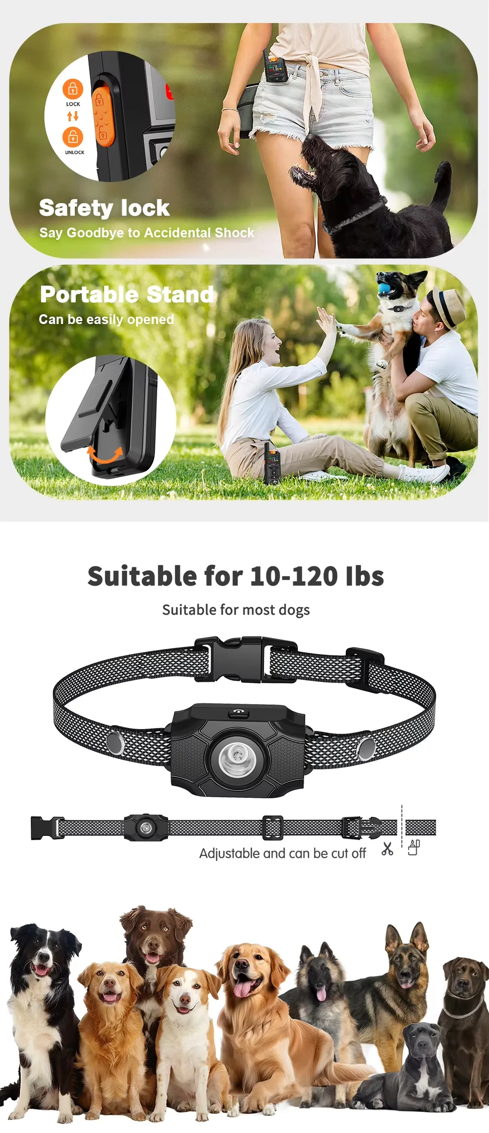 Dog Training Collar Wholesale — 800 m Remote, LED, 3 Channels - detail