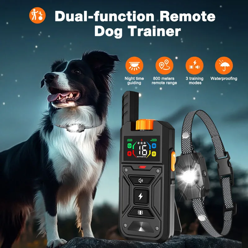 Dog Training Collar Wholesale — 800 m Remote, LED, 3 Channels