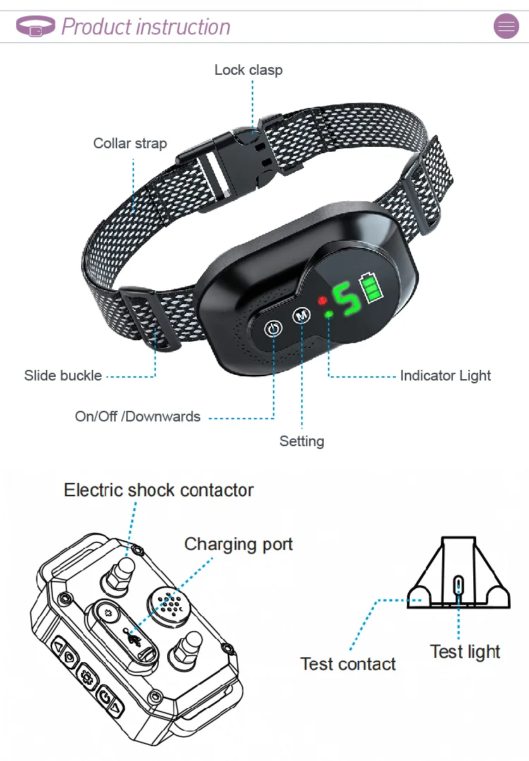 Dog Shock Collar IP67, 1600 ft Remote — Wholesale Stock - detail