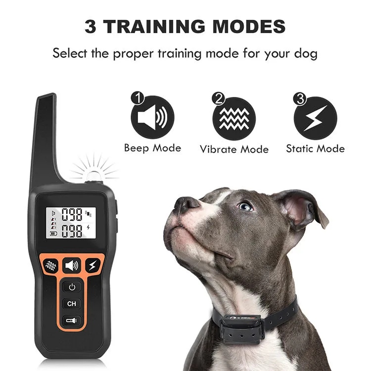 1000 m Electric Dog Training Collar — IPX7 Receiver, 3 Channels